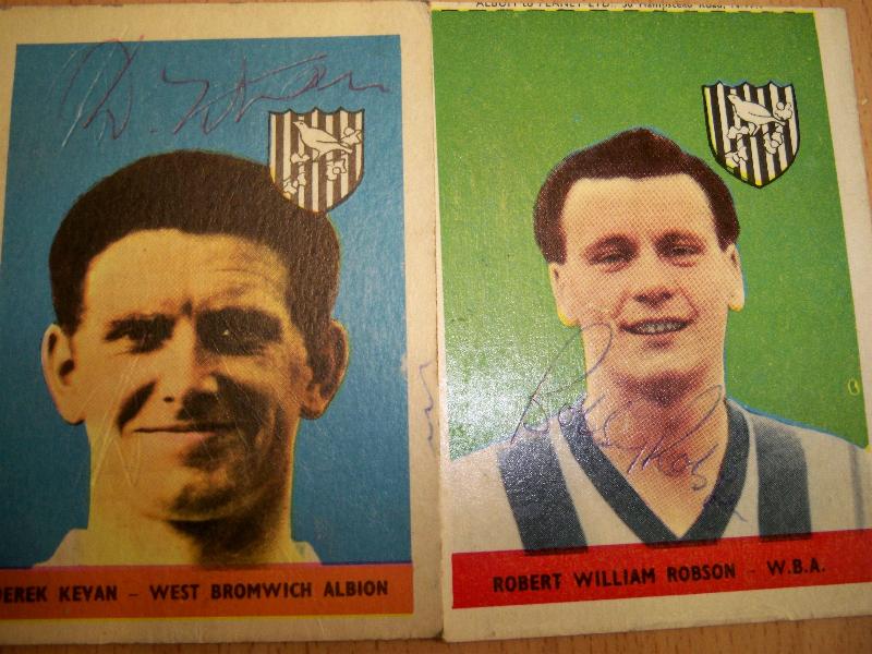 Bobby Robson and Derek Kevan signed 1950's AB&C collectable cards