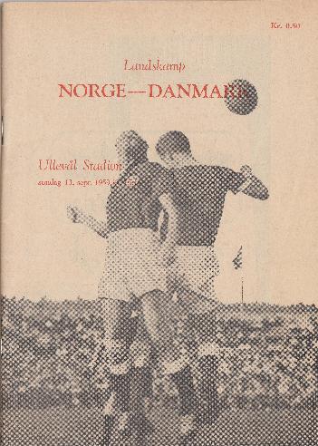 Rare programme Norway V Denmark 1959 property of Ken Aston the referee