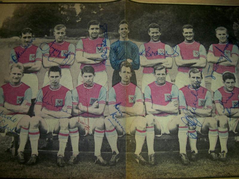 West Ham group photo coloured shirts vintage image