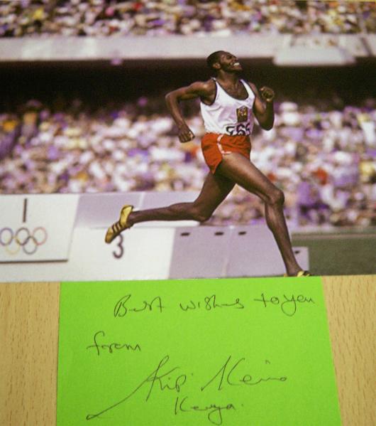 Kip Keino rare signature and image