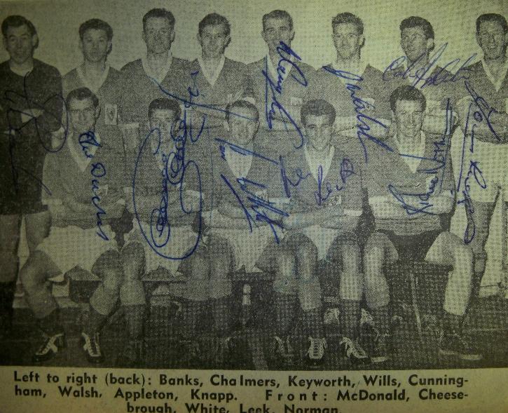 Leicester City old signed newspaper image signed by 10 inc Norman Knap Walsh