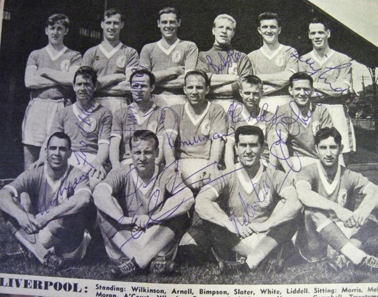 Liverpool vintage signed team image by 10 including Liddell, & Slater