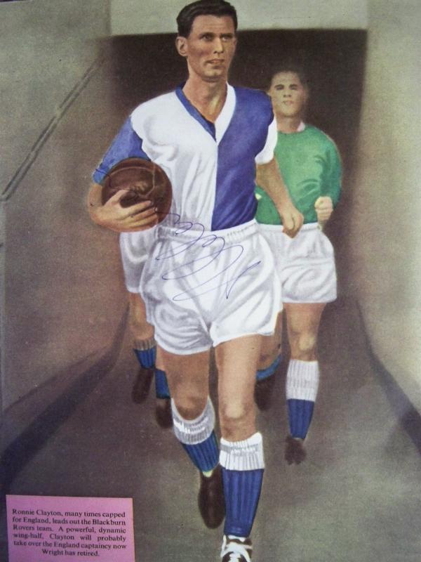 Ronnie Clayton signed Blackburn image England captain 1958 Aftal Rare