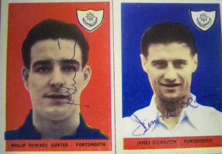 Philip Gunter & James Dickinson Portsmouth AB &C signed collectable cards