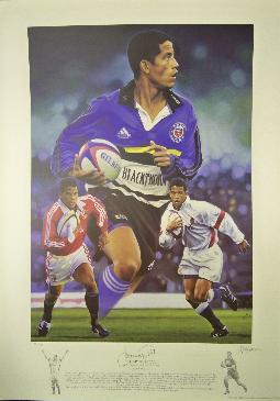Jeremy Guscott - British and Irish Lion signed picture in a frame