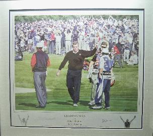 Colin Montgomerie - golf legend signed image of 34th Ryder cup in a black frame