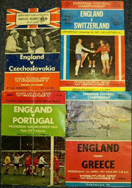 Four England Vintage official programmes from dates 1966, 1969, and two from 1971