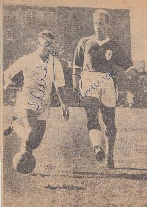 Ivor Allchurch and Ronnie Moran action image signed by both 