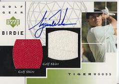 Tiger Woods autograph with actual worn shirt Swatches