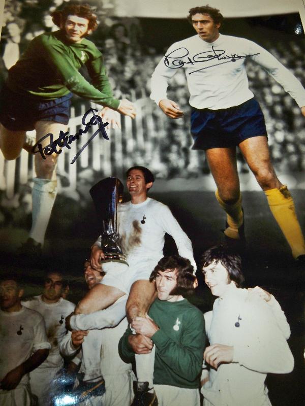 Tottenham image signed by Pat Jennings & Martin Chivers 