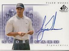Tiger Woods actual signed score card