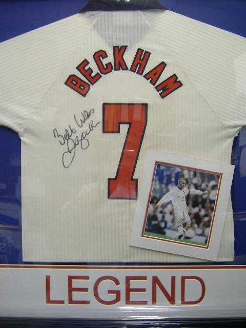 David Beckham Signed Framed Shirt