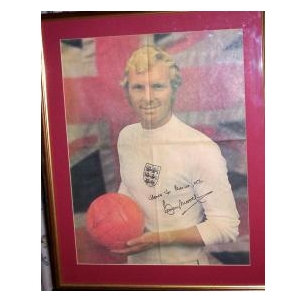 Bobby Moore actual signed poster.