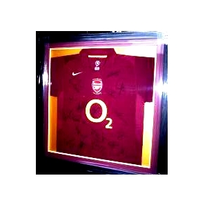 Signed Arsenal 2005-06 (plus 2 legends) black currant shirt. 