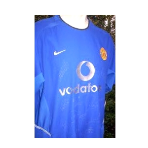 Manchester United signed replica away shirt.