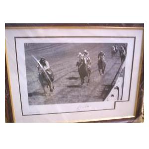 1111Lester Piggott signed print.