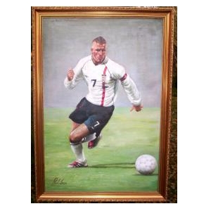 David Beckham  original painting plus signed photo.