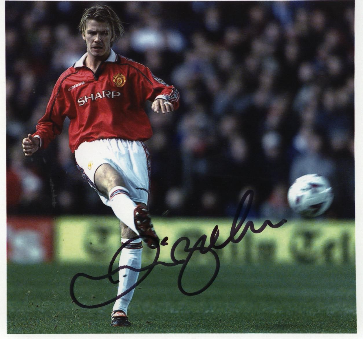 David Beckham in Manchester United colours