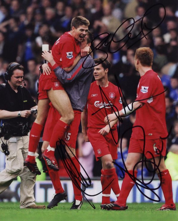 Liverpool skipper Gerrard celebrates