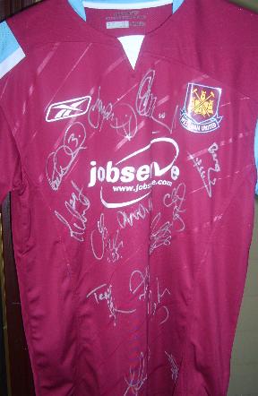 West Ham  signed  home shirt