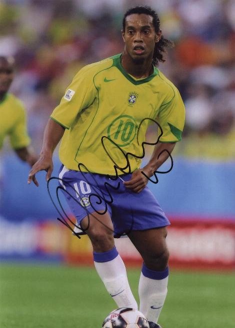 Brazil star Ronaldinho signed photo