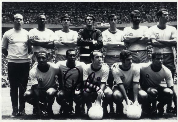 Brazil 1970 team photo signed by Pele