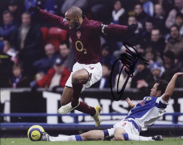 Thierry Henry in action  signed