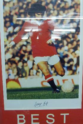 George Best signed framed picture