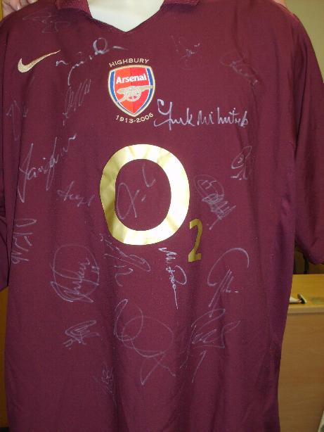 Arsenal legends signed shirt