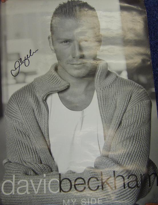 David Beckham signed poster