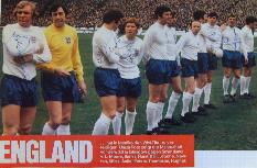 England team line up from magazine signed by Bobby Moore