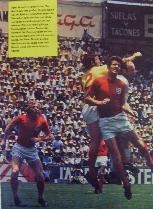 England action picture from magazine signed by Bobby Moore, Peter Bonetti & Uwe Sealer