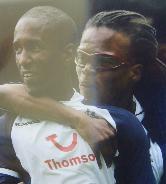 Spurs' Jermain Defoe & Edgar Davids  glossy photograph