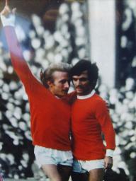 George Best & Dennis Law  glossy photograph