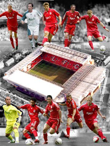 Liverpool player collage  glossy photograph
