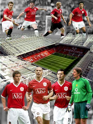 Manchester United players collage   glossy photograph