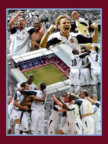 West Ham montage of players and Upton Park glossy photgraph