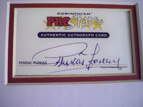 Ferenc Puskas rare genuine signature obtained by us