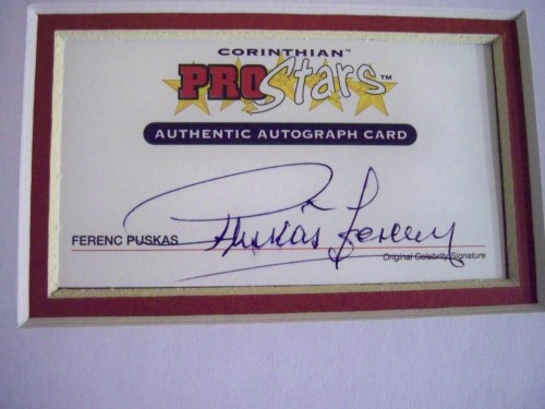 Ferenc Puskas rare genuine signature obtained by us LAST one