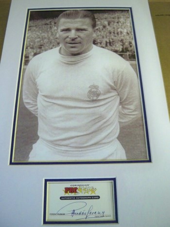 Ferenc Puskas rare genuine signature obtained by us