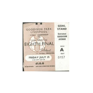 1966 World Cup Ticket 15 July Goodison Park