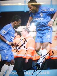 Chelsea FA cup winners Drogba and Essien signed 10 x 8 photo