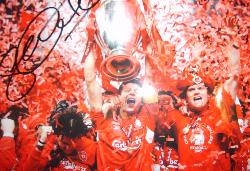 Steve Gerrard celebrates Liverpools champions league victory