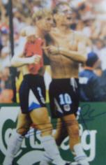 Stuart Pearce & Teddy Sheringham signed card