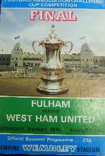 West Ham v Fulham 1975  FA Cup final programme