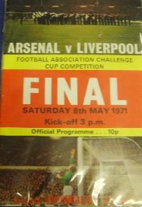 Arsenal v Liverpool 1971 FA Cup Final programme