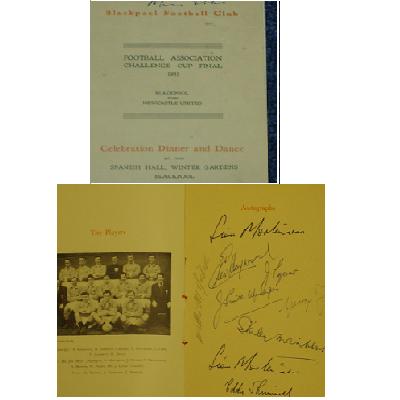 Blackpool F.C. 1951  Celebration Dinner programme