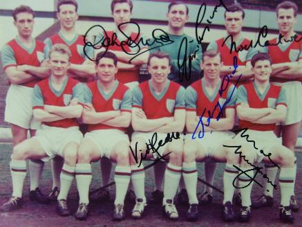 West Ham United signed 1950's team photo