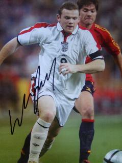 Wayne Rooney in England action signed