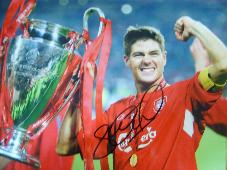 Steve Gerrard with Champions League Cup